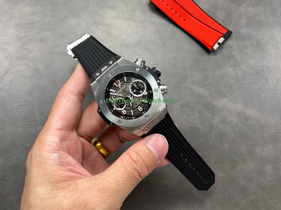 HB Factory Hublot Big Bang Unico 45mm 411.NX.1170.RX Titanium Rubber Strap Skeletonized Dial (5) HB Factory Hublot Big Bang Unico 45mm 411.NX.1170.RX Titanium Rubber Strap Skeletonized Dial (5)