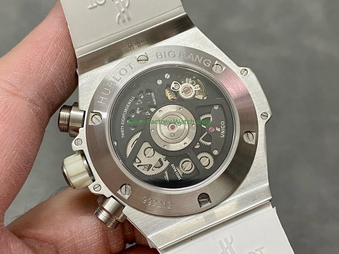 HB Factory Hublot Big Bang Unico 45mm White White Rubber Strap Ceramic Bezel White Skeletonized Dial (5) HB Factory Hublot Big Bang Unico 45mm White White Rubber Strap Ceramic Bezel White Skeletonized Dial (5)
