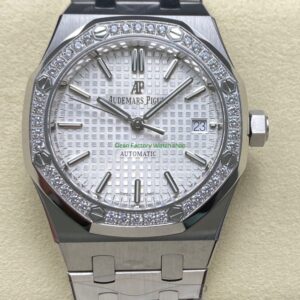 IPF Factory Audemars Piguet Royal Oak 15450ST.OO .1256ST.01 37mm Stainless Steel Diamond Bezel Silver Dial 2 Clean Factory Watch