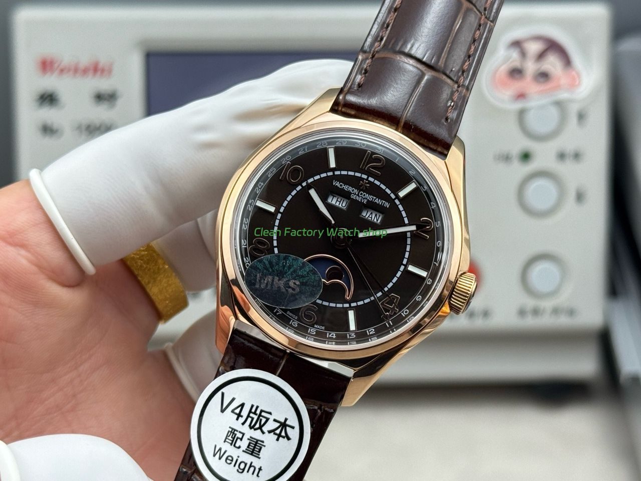 MKS Factory Vacheron Constantin Fiftysix 4000E 40mm Rose Gold Leather Strap Arabic Numerals Black Dial (1) MKS Factory Vacheron Constantin Fiftysix 4000E 40mm Rose Gold Leather Strap Arabic Numerals Black Dial (1)