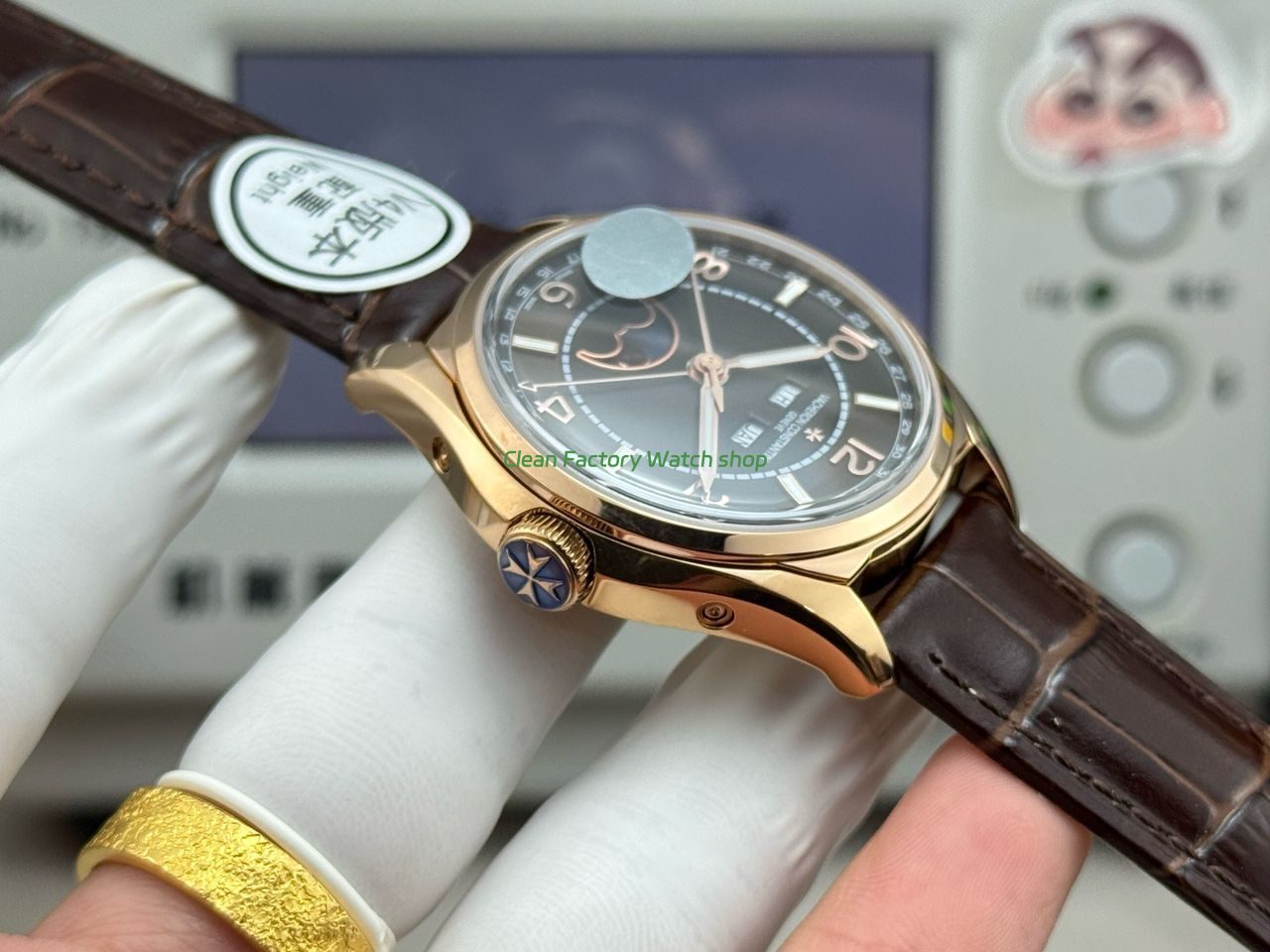 MKS Factory Vacheron Constantin Fiftysix 4000E 40mm Rose Gold Leather Strap Arabic Numerals Black Dial (8) MKS Factory Vacheron Constantin Fiftysix 4000E 40mm Rose Gold Leather Strap Arabic Numerals Black Dial (8)