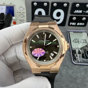 MKS Factory Vacheron Constantin Overseas 47040000R 9666 Rose Gold Rubber Strap Arabic Numerals Brown Dial 4 Clean Factory Watch