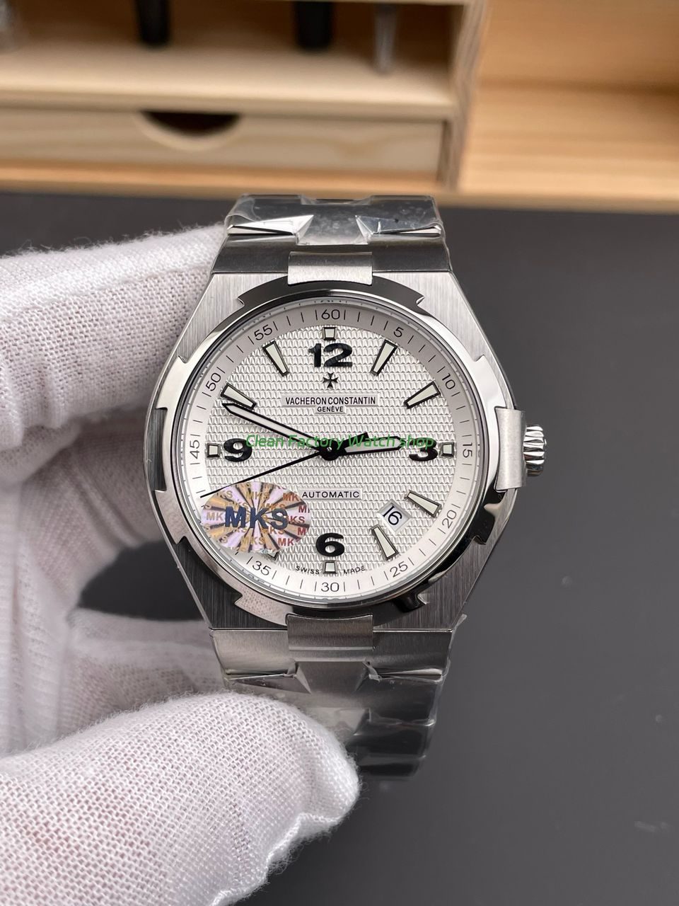 MKS Factory Vacheron Constantin Overseas 47040B01A 9093 Full Steel Arabic Numerals White Dial 5 Clean Factory Watch