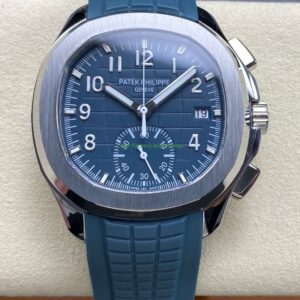 MMA Factory Patek Philippe Aquanaut 5968G-001 42.2mm White Gold Blue Rubber Strap Light Blue Dial