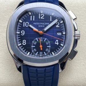 MMA Factory Patek Philippe Aquanaut 5968G 42.2mm White Gold Blue Rubber Strap Arabic Numerals Blue Dial