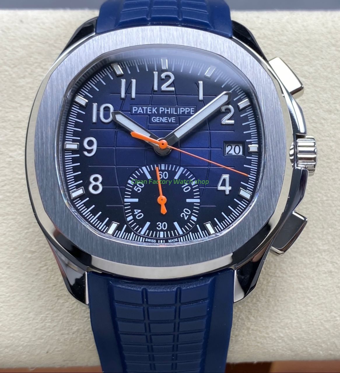 MMA Factory Patek Philippe Aquanaut 5968G 42.2mm White Gold Blue Rubber Strap Arabic Numerals Blue Dial 1 MMA Factory Patek Philippe Aquanaut 5968G 42.2mm White Gold Blue Rubber Strap Arabic Numerals Blue Dial 5 Clean Factory Watch