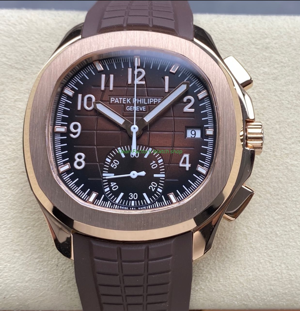 MMA Factory Patek Philippe Aquanaut 5968R-0001 42.2mm Rose Gold Brown Rubber Strap Arabic Numerals Brown Dial 1 MMA Factory Patek Philippe Aquanaut 5968R 0001 42.2mm Rose Gold Brown Rubber Strap Arabic Numerals Brown Dial 11 Clean Factory Watch