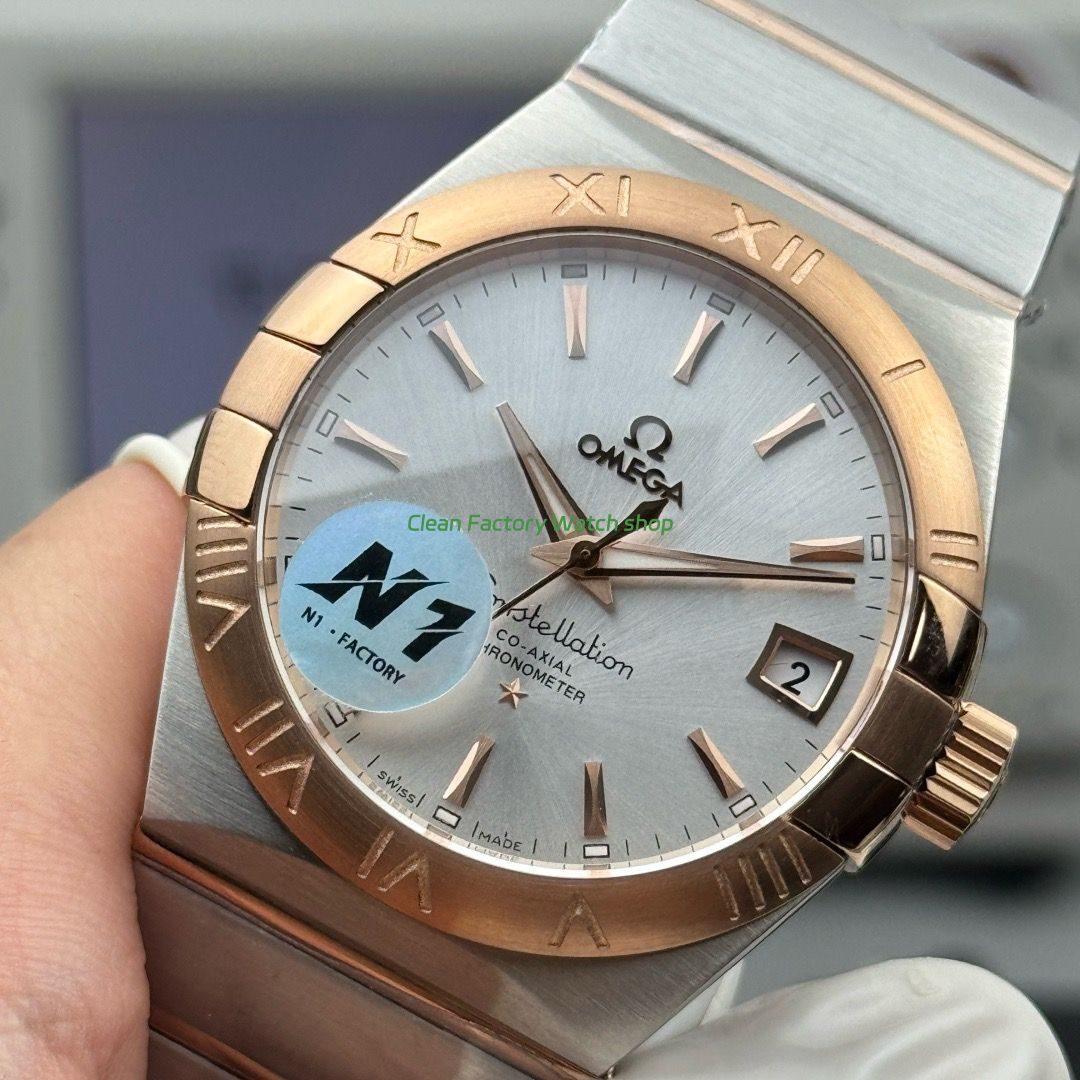 N1 Factory Omega Constellation 123.20.38.21.02.001 38mm Half Rose Gold Silver Dial (1) N1 Factory Omega Constellation 123.20.38.21.02.001 38mm Half Rose Gold Silver Dial (1)
