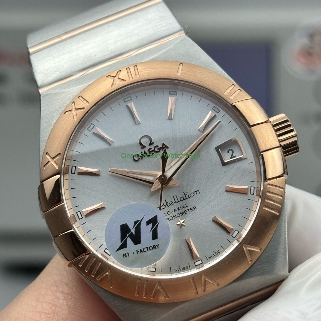 N1 Factory Omega Constellation 123.20.38.21.02.001 38mm Half Rose Gold Silver Dial (2) N1 Factory Omega Constellation 123.20.38.21.02.001 38mm Half Rose Gold Silver Dial (2)