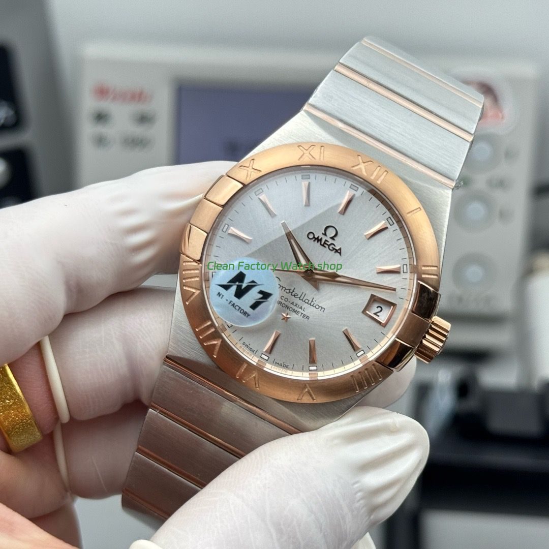 N1 Factory Omega Constellation 123.20.38.21.02.001 38mm Half Rose Gold Silver Dial (3) N1 Factory Omega Constellation 123.20.38.21.02.001 38mm Half Rose Gold Silver Dial (3)