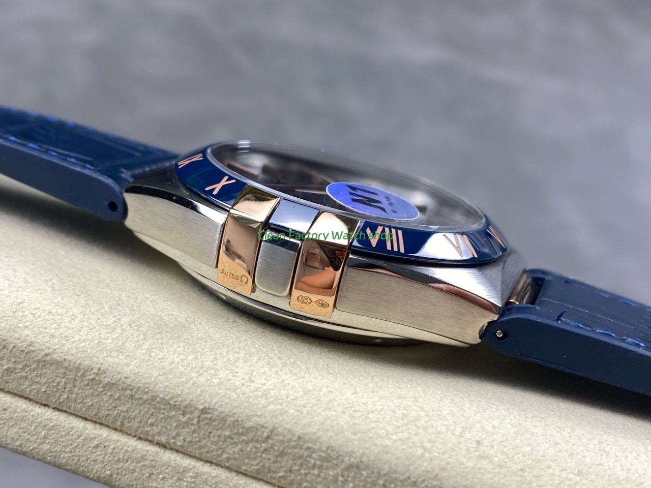 N1 Factory Omega Constellation 131.23.41.21.03.001 41mm Half Yellow Glod Blue Leather Strap Blue Dial (2) N1 Factory Omega Constellation 131.23.41.21.03.001 41mm Half Yellow Glod Blue Leather Strap Blue Dial (2)