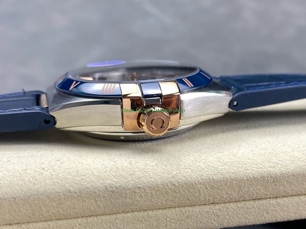 N1 Factory Omega Constellation 131.23.41.21.03.001 41mm Half Yellow Glod Blue Leather Strap Blue Dial (5) N1 Factory Omega Constellation 131.23.41.21.03.001 41mm Half Yellow Glod Blue Leather Strap Blue Dial (5)