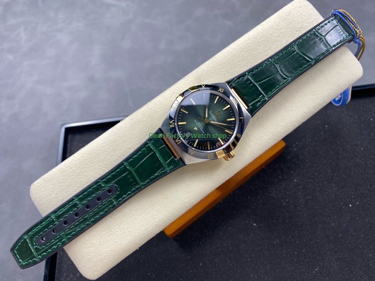 N1 Factory Omega Constellation 131.23.41.21.10.001 41mm Half Yellow Glod Black Leather Strap Green Dial (3) N1 Factory Omega Constellation 131.23.41.21.10.001 41mm Half Yellow Glod Black Leather Strap Green Dial (3)