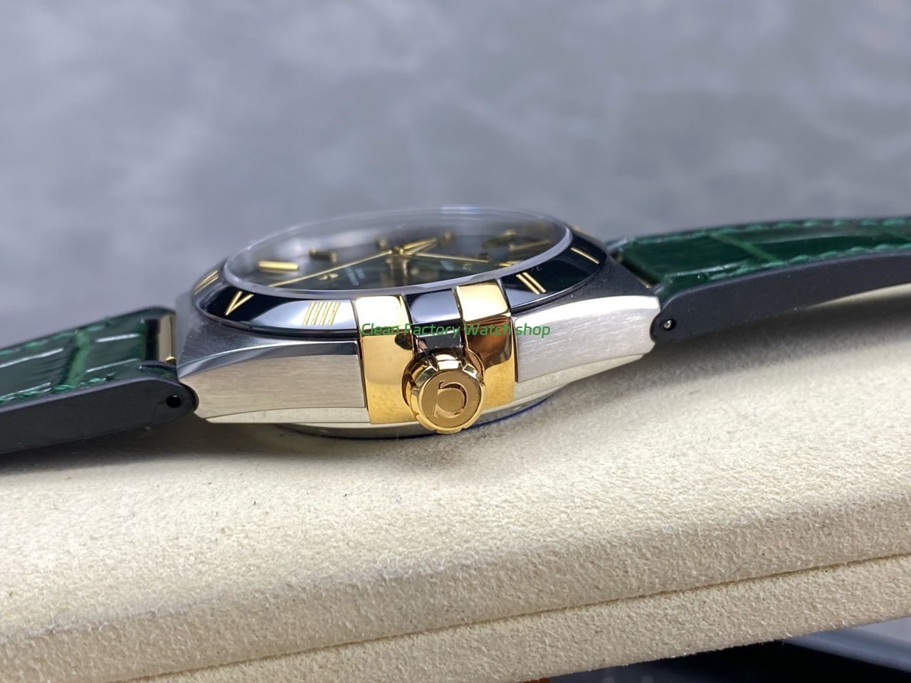 N1 Factory Omega Constellation 131.23.41.21.10.001 41mm Half Yellow Glod Black Leather Strap Green Dial (5) N1 Factory Omega Constellation 131.23.41.21.10.001 41mm Half Yellow Glod Black Leather Strap Green Dial (5)