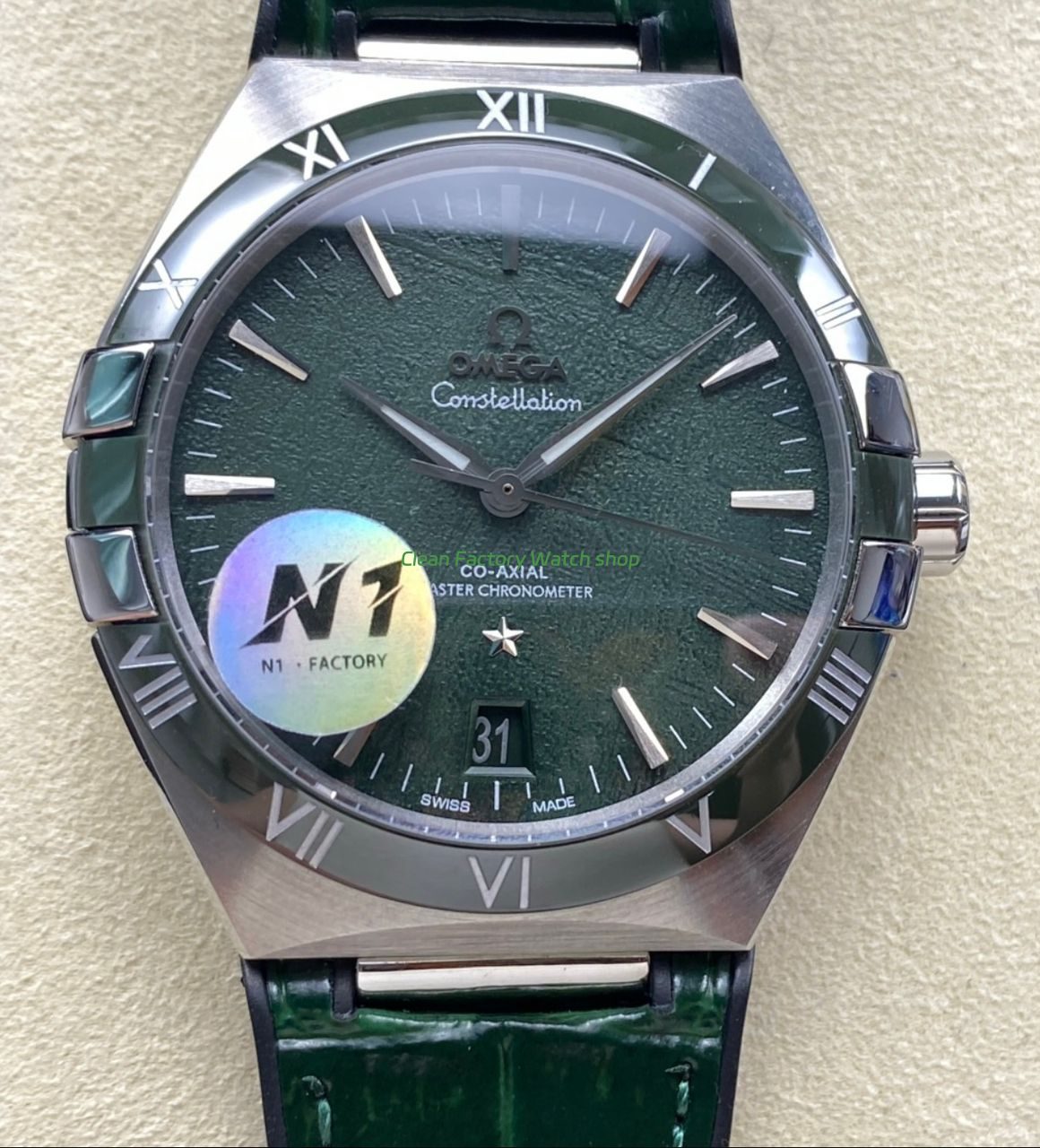 N1 Factory Omega Constellation 131.30.41.21.99.002 41mm Steel Black Leather Strap Meteorite Dial 5 Clean Factory Watch