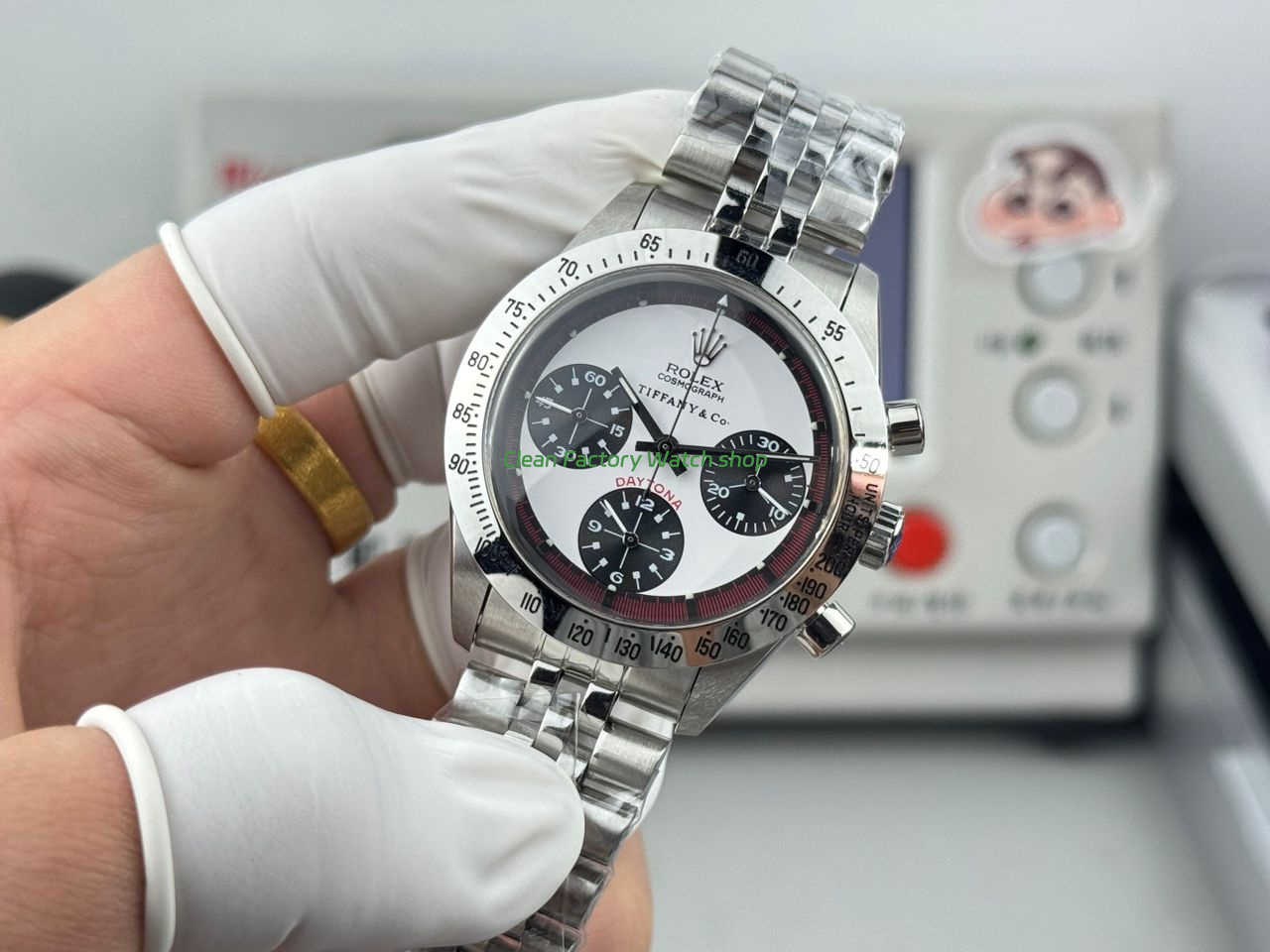 SN Factory Rolex Daytona Tiffany & Co 6239 37mm Full Steel White Dial (9) SN Factory Rolex Daytona Tiffany & Co 6239 37mm Full Steel White Dial (9)