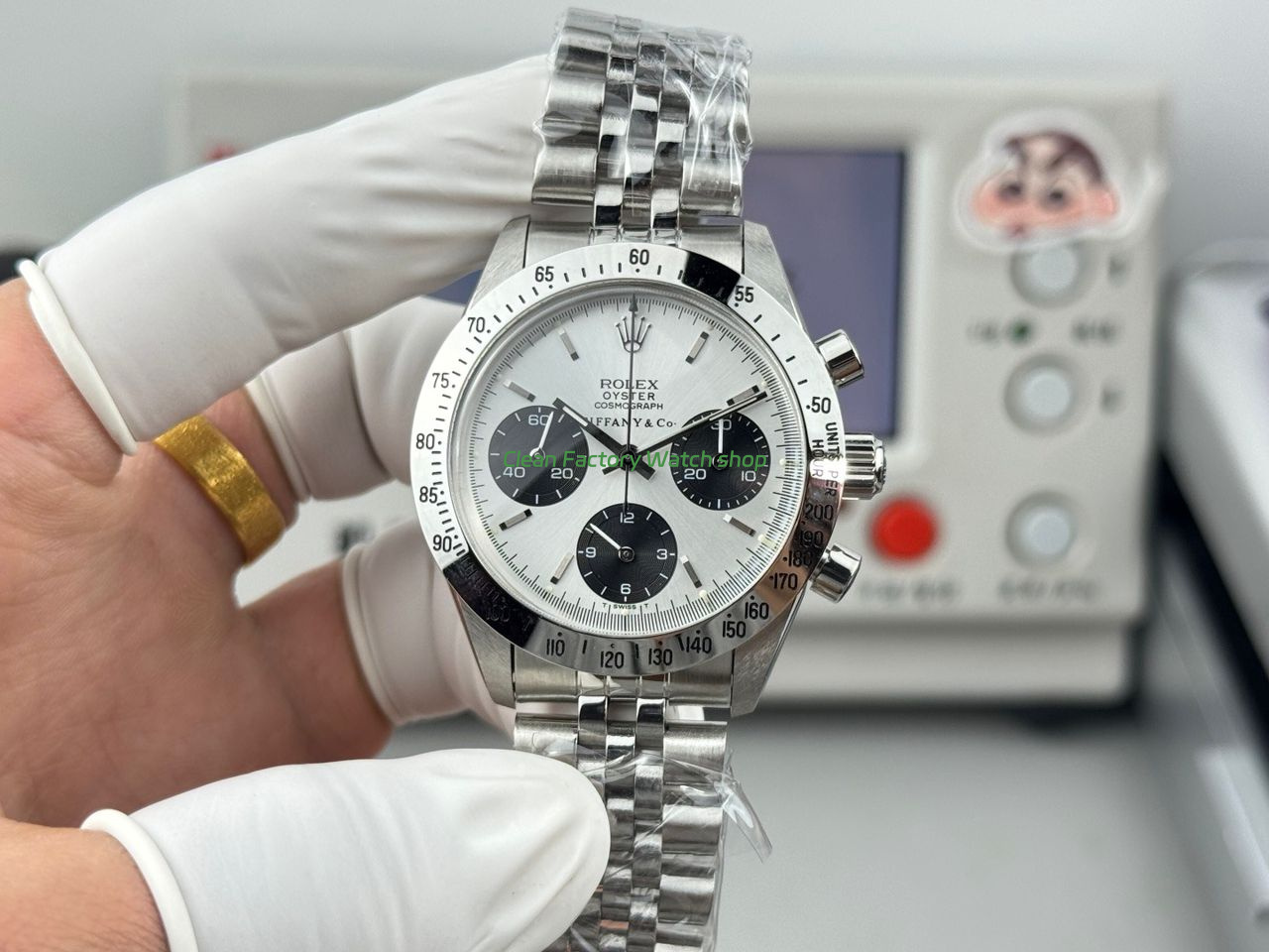 SN Factory Rolex Daytona Tiffany & Co 6265 37mm Full Steel White Dial 1 SN Factory Rolex Daytona Tiffany Co 6265 37mm Full Steel White Dial 1 Clean Factory Watch