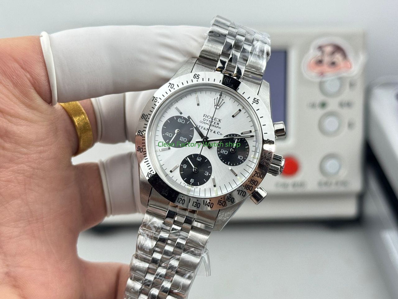SN Factory Rolex Daytona Tiffany & Co 6265 37mm Full Steel White Dial (8) SN Factory Rolex Daytona Tiffany & Co 6265 37mm Full Steel White Dial (8)