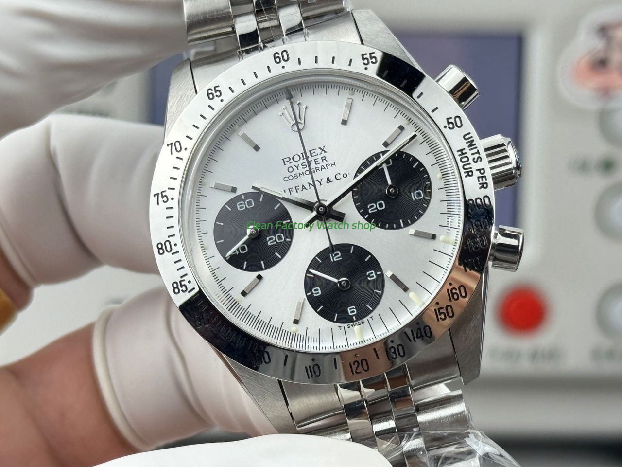SN Factory Rolex Daytona Tiffany & Co 6265 37mm Full Steel White Dial (9) SN Factory Rolex Daytona Tiffany & Co 6265 37mm Full Steel White Dial (9)