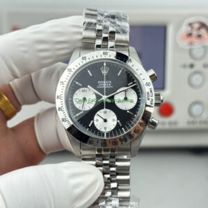 SN Factory Rolex Daytona Vintage 6265 37mm Full Steel Black Dial 6 Clean Factory Watch