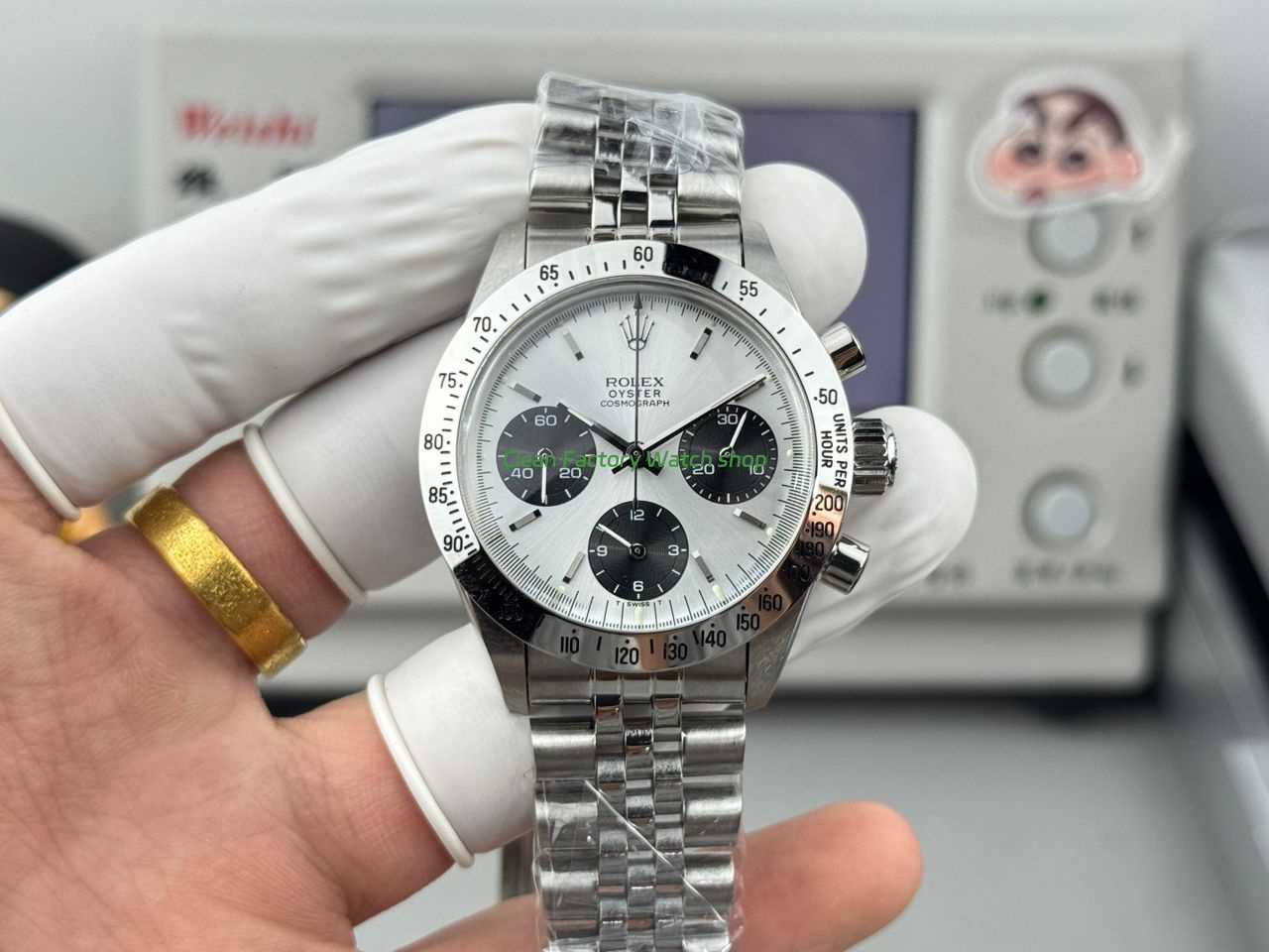 SN Factory Rolex Daytona Vintage 6265 37mm Full Steel White Dial 8 Clean Factory Watch