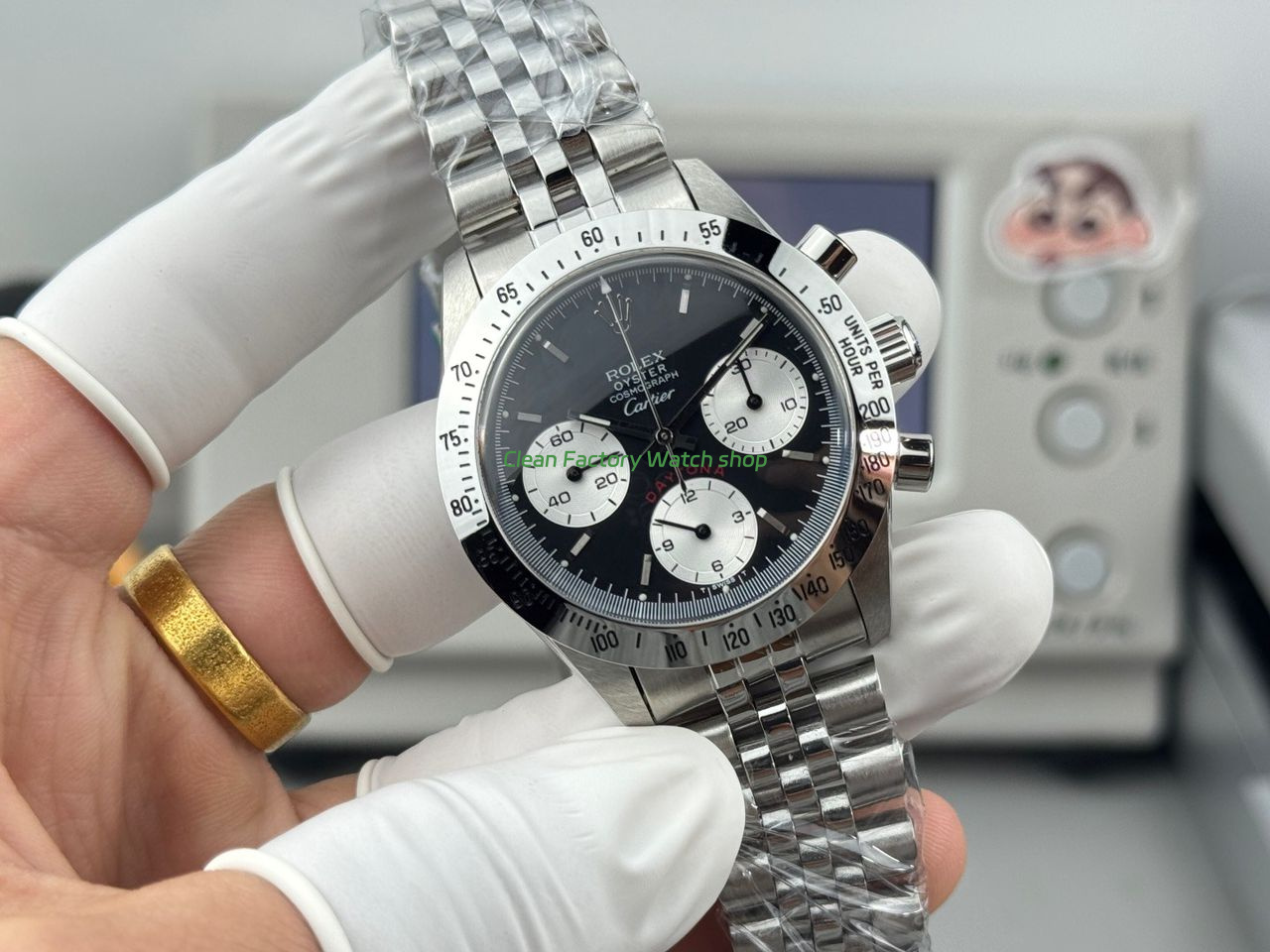 SN Factory Rolex Daytona Vintage Cartier 37mm Full Steel Black Dial (5) SN Factory Rolex Daytona Vintage Cartier 37mm Full Steel Black Dial (5)