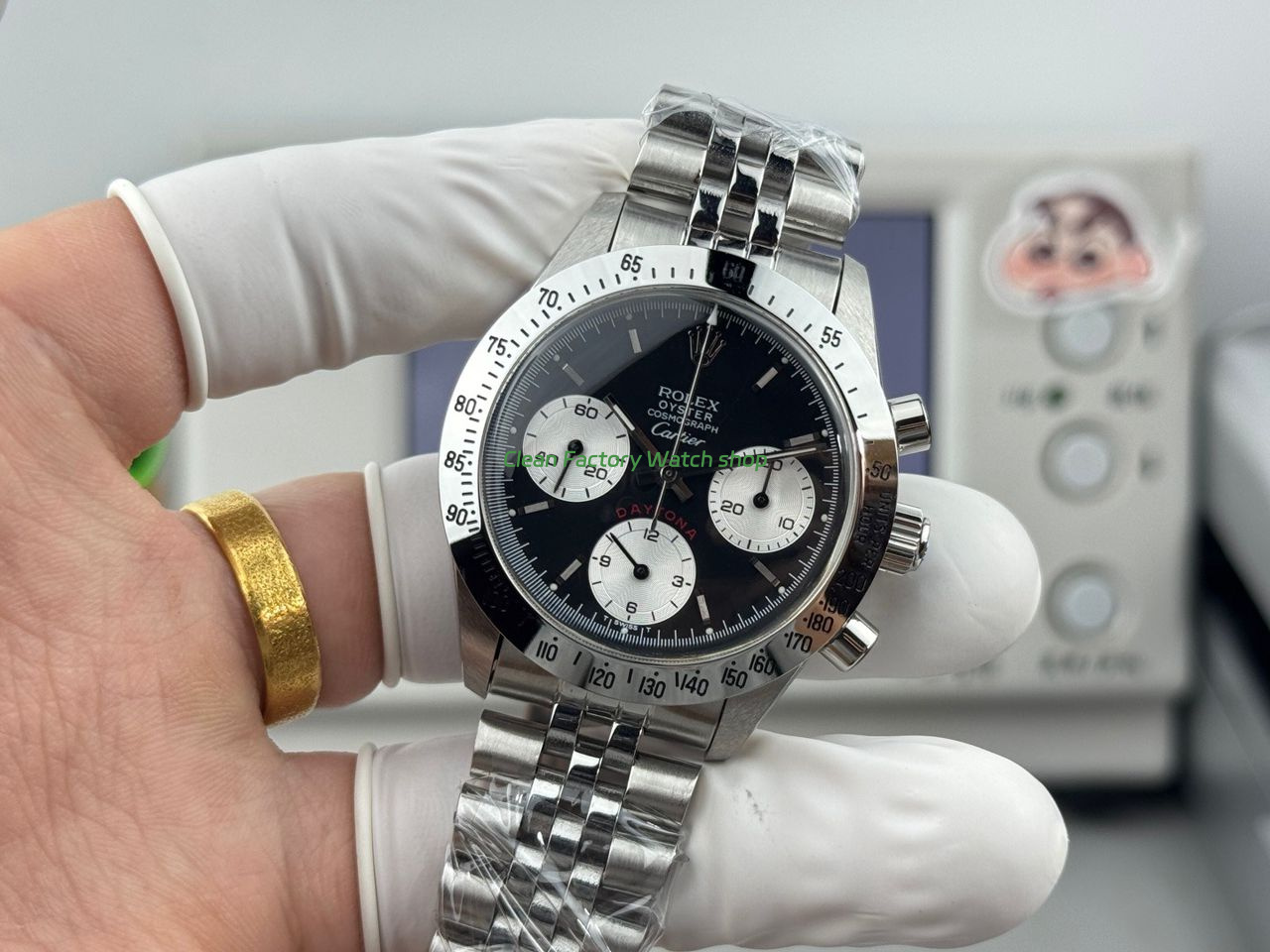 SN Factory Rolex Daytona Vintage Cartier 37mm Full Steel Black Dial (7) SN Factory Rolex Daytona Vintage Cartier 37mm Full Steel Black Dial (7)