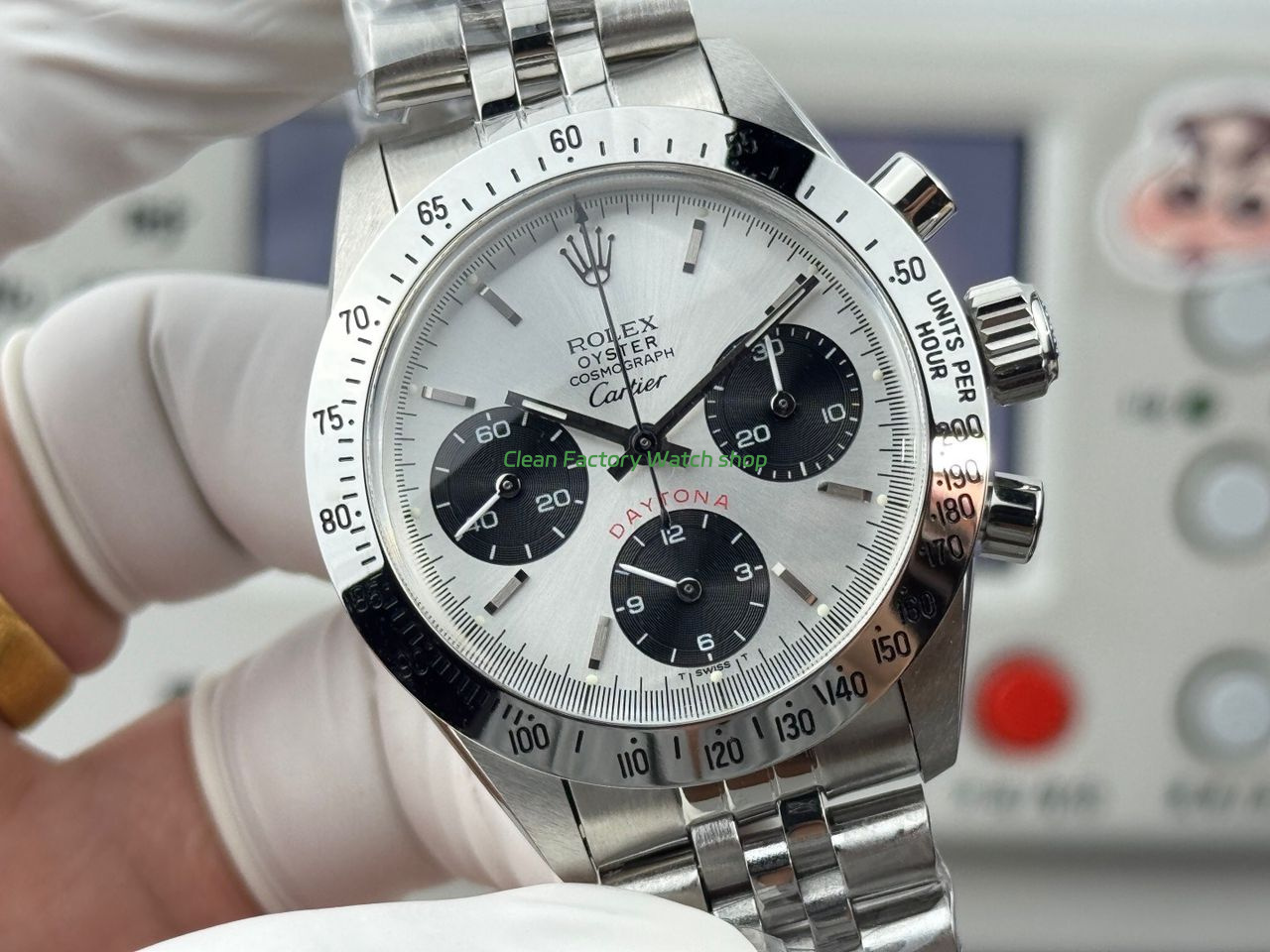 SN Factory Rolex Daytona Vintage Cartier 37mm Full Steel White Dial (3) SN Factory Rolex Daytona Vintage Cartier 37mm Full Steel White Dial (3)