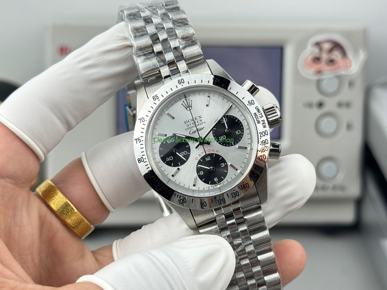 SN Factory Rolex Daytona Vintage Cartier 37mm Full Steel White Dial (7) SN Factory Rolex Daytona Vintage Cartier 37mm Full Steel White Dial (7)