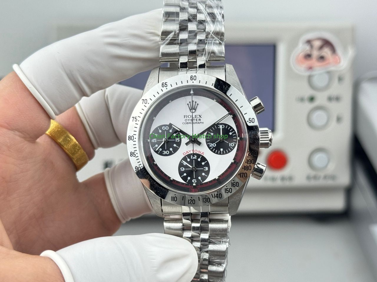 SN Factory Rolex Daytona Vintage Paul Newman 6239 37mm Full Steel White Dial 1 Clean Factory Watch