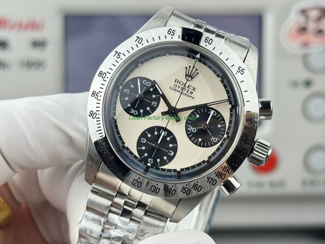 SN Factory Rolex Daytona Vintage Paul Newman 6262 37mm Full Steel White Dial (4) SN Factory Rolex Daytona Vintage Paul Newman 6262 37mm Full Steel White Dial (4)