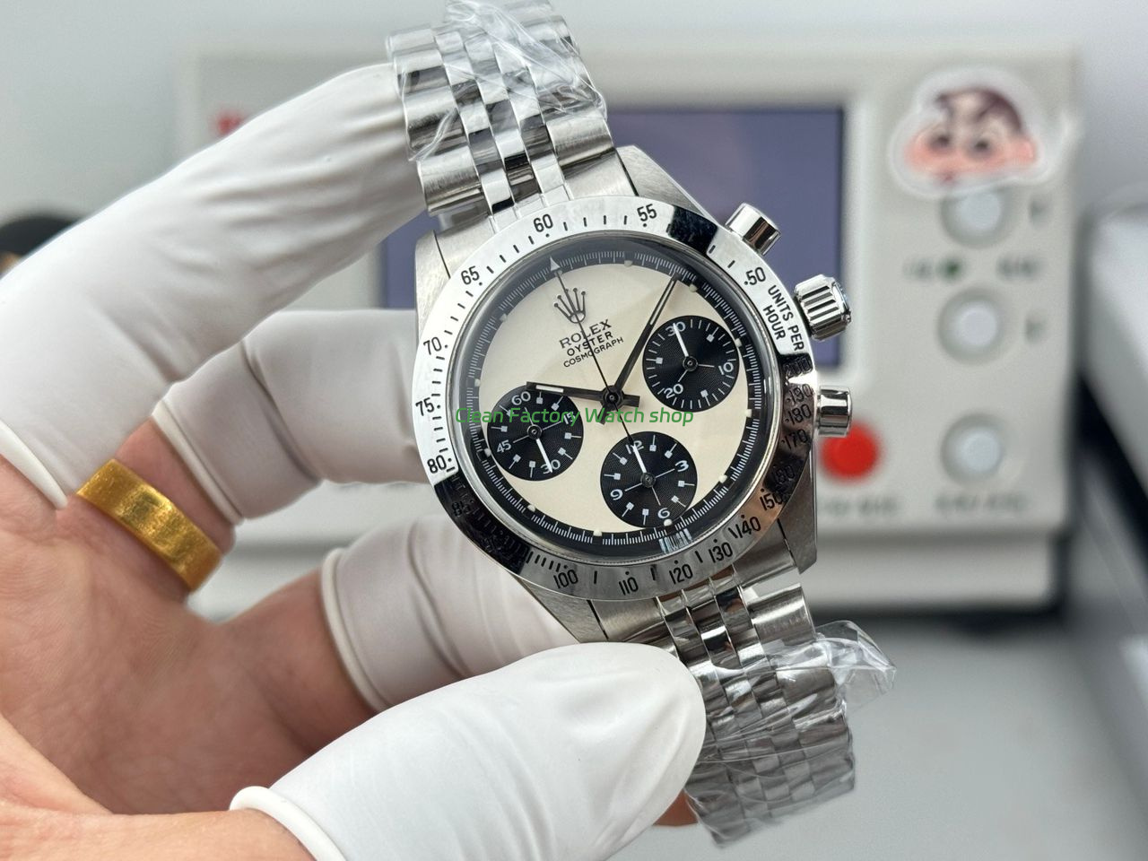 SN Factory Rolex Daytona Vintage Paul Newman 6262 37mm Full Steel White Dial (7) SN Factory Rolex Daytona Vintage Paul Newman 6262 37mm Full Steel White Dial (7)