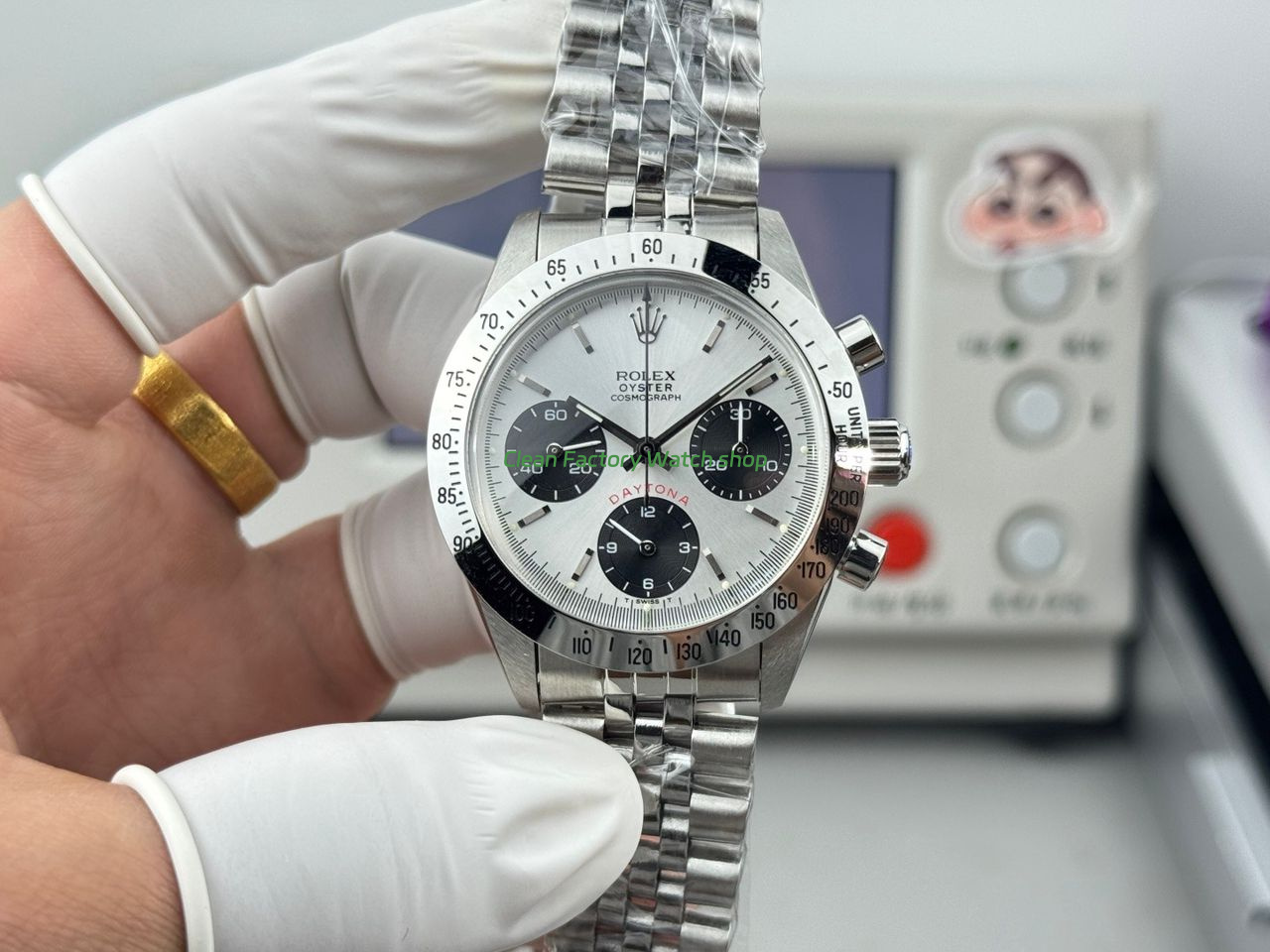 SN Factory Rolex Daytona Vintage Paul Newman 6265 37mm Full Steel White Dial 1 Clean Factory Watch