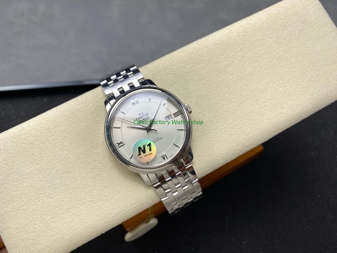 N1 Factory Omega De Ville Co-Axial 424.10.37.20.02.001 39.5mm Full Steel Roman Number White Dial (5) N1 Factory Omega De Ville Co-Axial 424.10.37.20.02.001 39.5mm Full Steel Roman Number White Dial (5)