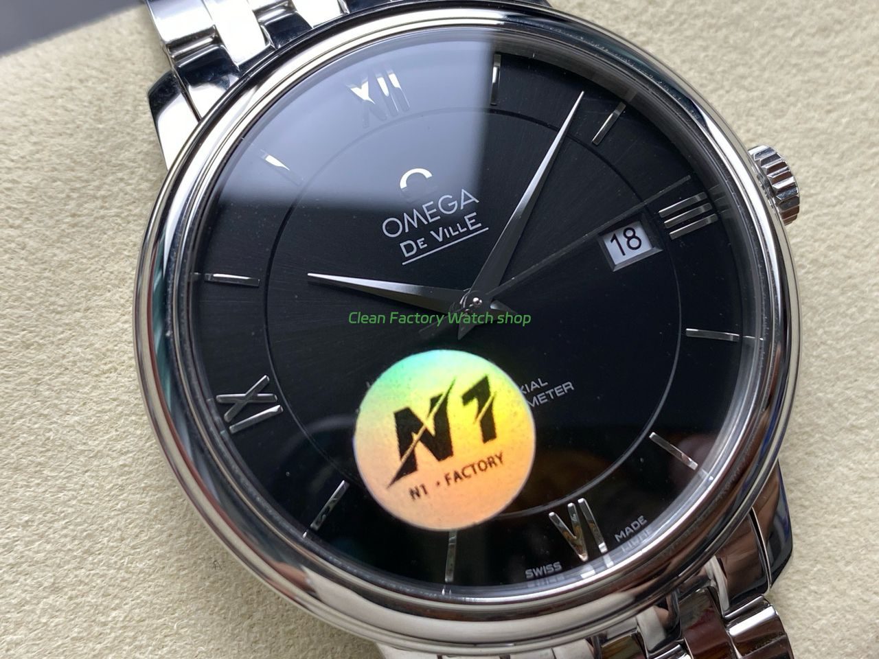 N1 Factory Omega De Ville Co-Axial 424.10.40.20.01.001 39.5mm Full Steel Roman Number Black Dial (3) N1 Factory Omega De Ville Co-Axial 424.10.40.20.01.001 39.5mm Full Steel Roman Number Black Dial (3)