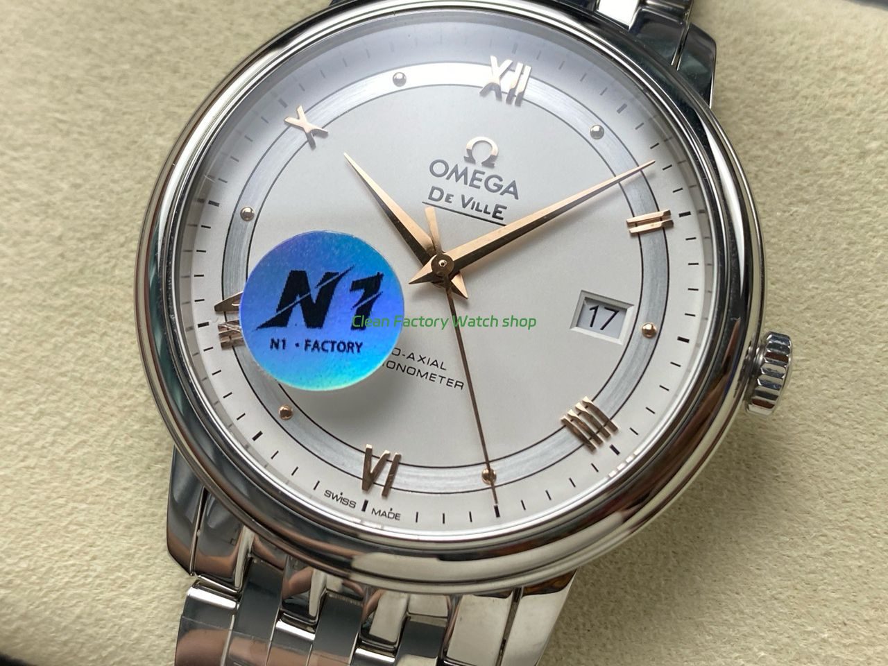 N1 Factory Omega De Ville Co-Axial 424.10.40.20.02.002 39.5mm Full Steel Roman Number Silver Dial (9) N1 Factory Omega De Ville Co-Axial 424.10.40.20.02.002 39.5mm Full Steel Roman Number Silver Dial (9)
