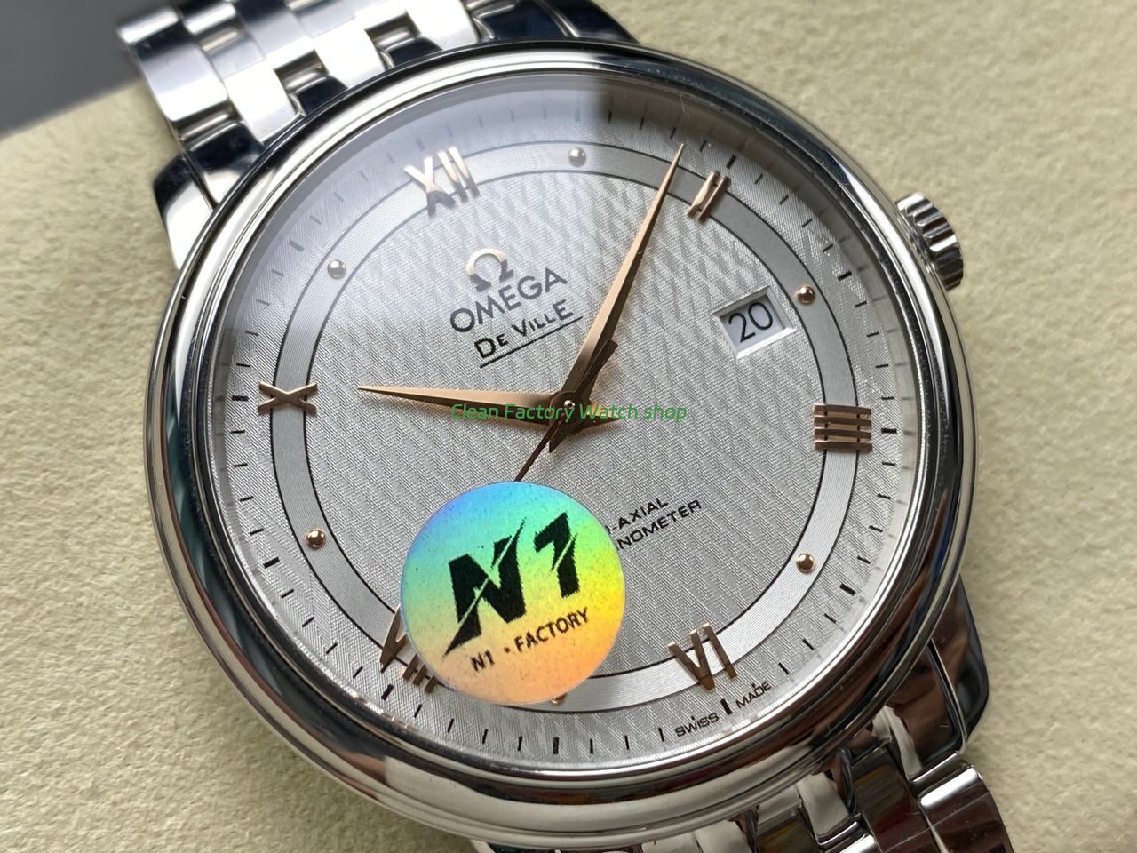 N1 Factory Omega De Ville Co-Axial 424.10.40.20.02.004 39.5mm Full Steel Roman Number Silver Dial (3) N1 Factory Omega De Ville Co-Axial 424.10.40.20.02.004 39.5mm Full Steel Roman Number Silver Dial (3)
