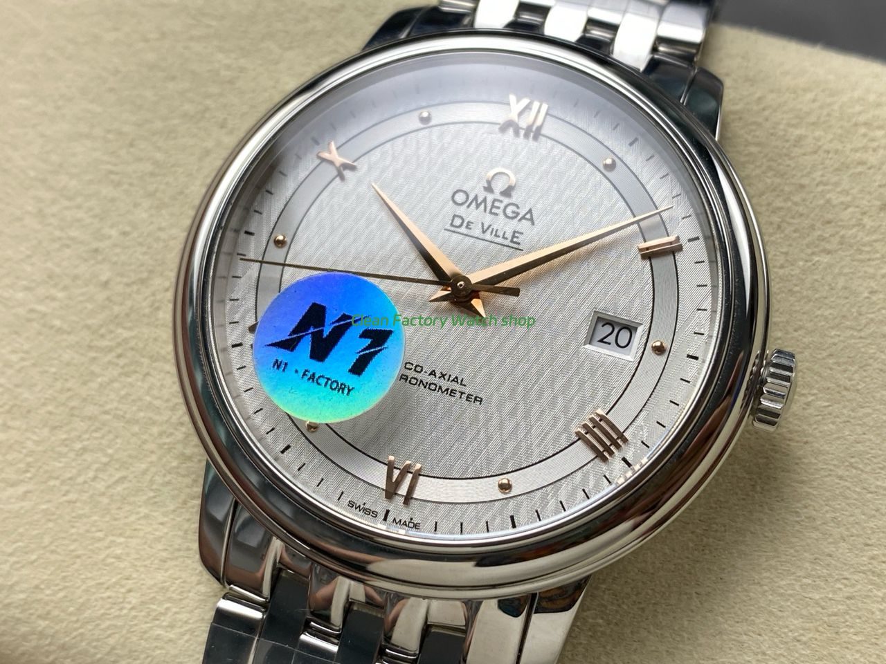 N1 Factory Omega De Ville Co-Axial 424.10.40.20.02.004 39.5mm Full Steel Roman Number Silver Dial (7) N1 Factory Omega De Ville Co-Axial 424.10.40.20.02.004 39.5mm Full Steel Roman Number Silver Dial (7)