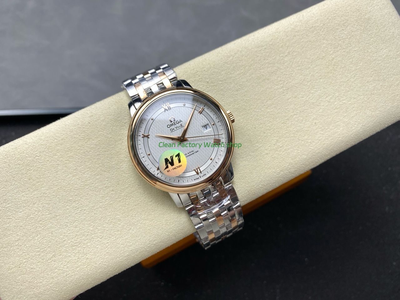 N1 Factory Omega De Ville Co-Axial 424.20.40.20.02.002 39.5mm Half Rose Gold Roman Number Silver Dial (6) N1 Factory Omega De Ville Co-Axial 424.20.40.20.02.002 39.5mm Half Rose Gold Roman Number Silver Dial (6)