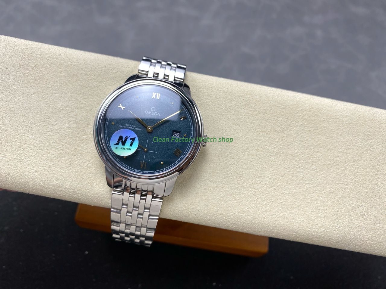 N1 Factory Omega De Ville Prestige 434.10.41.20.10.001 41mm Full Steel Roman Numerals Green Dial (3) N1 Factory Omega De Ville Prestige 434.10.41.20.10.001 41mm Full Steel Roman Numerals Green Dial (3)