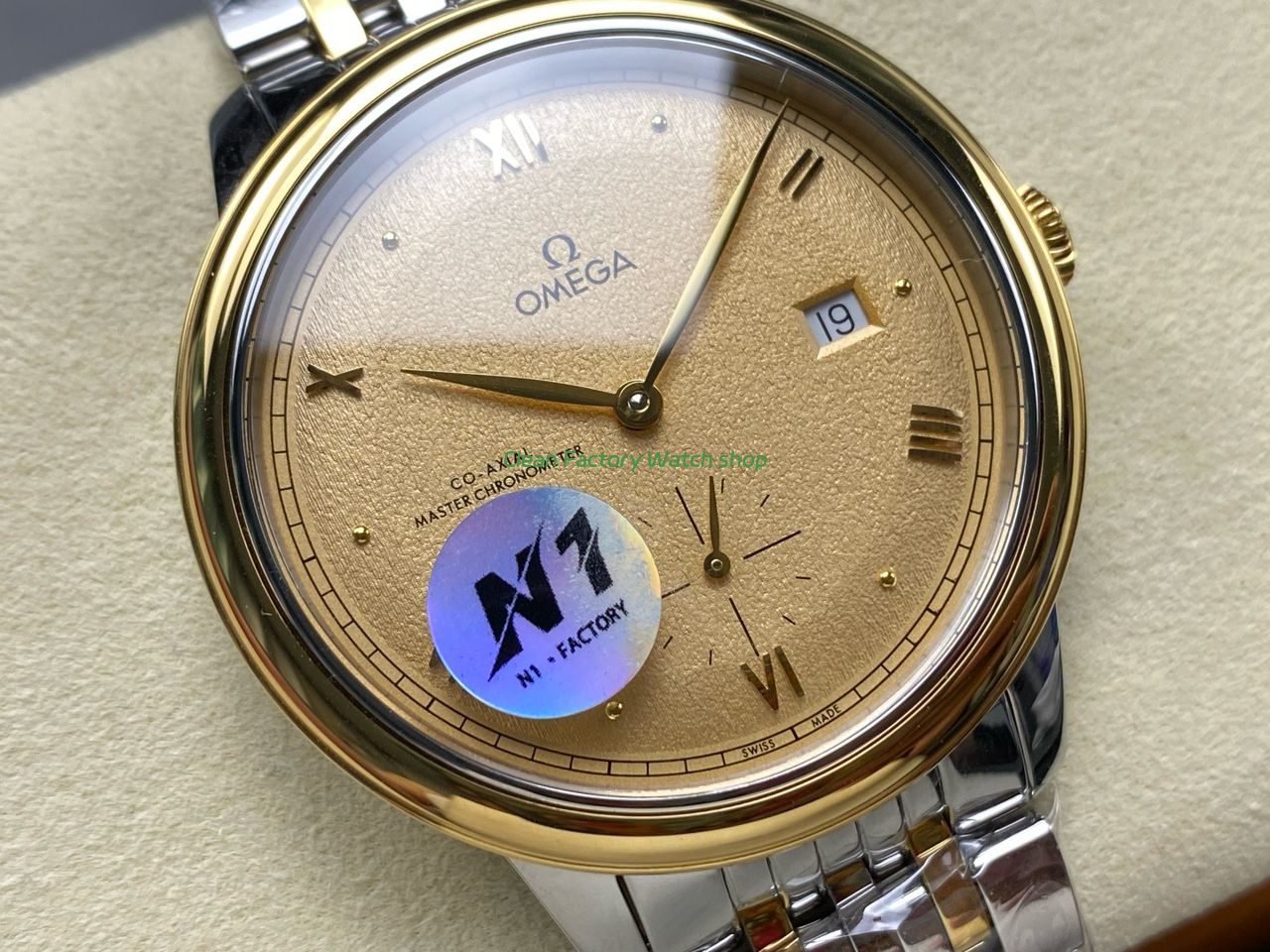 N1 Factory Omega De Ville Prestige 434.20.41.20.08.001 41mm Half Yellow Gold Roman Numerals Champagne Dial (6) N1 Factory Omega De Ville Prestige 434.20.41.20.08.001 41mm Half Yellow Gold Roman Numerals Champagne Dial (6)