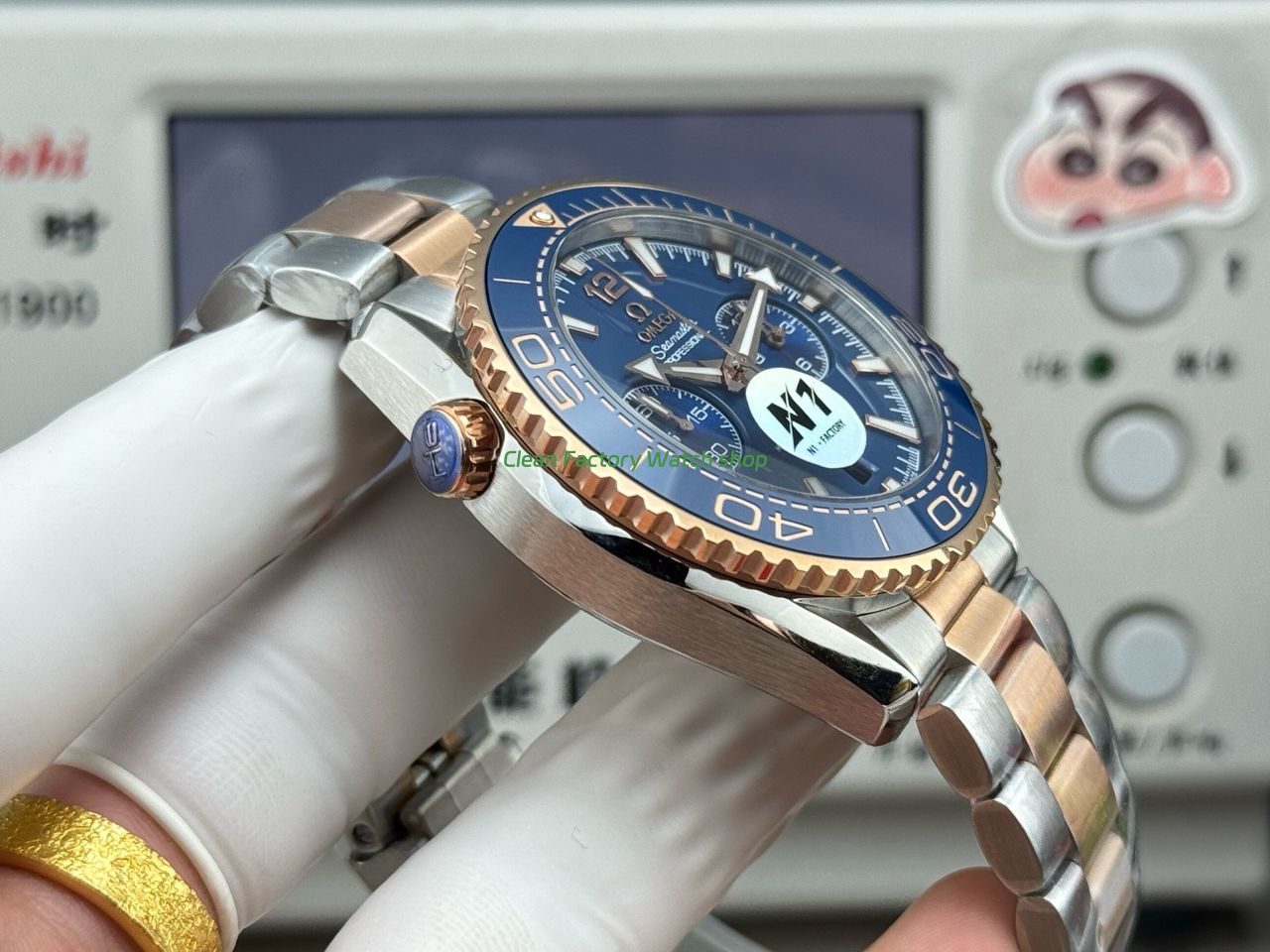 N1 Factory Omega Seamaster Planet Ocean Chronograph 215.20.46.51.03.001 45mm Half Yellow Gold Bllue Dial (3) N1 Factory Omega Seamaster Planet Ocean Chronograph 215.20.46.51.03.001 45mm Half Yellow Gold Bllue Dial (3)
