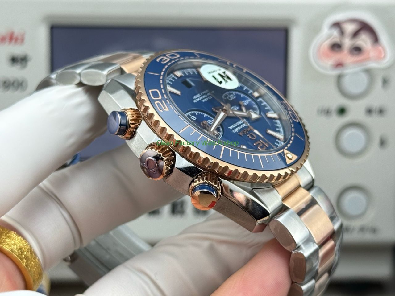 N1 Factory Omega Seamaster Planet Ocean Chronograph 215.20.46.51.03.001 45mm Half Yellow Gold Bllue Dial (6) N1 Factory Omega Seamaster Planet Ocean Chronograph 215.20.46.51.03.001 45mm Half Yellow Gold Bllue Dial (6)