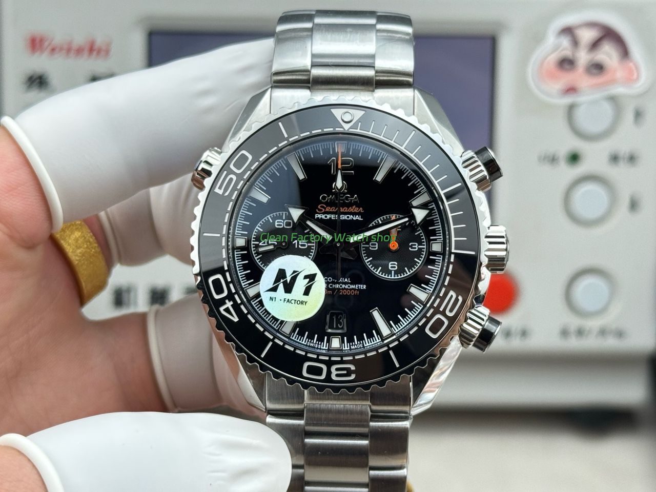 N1 Factory Omega Seamaster Planet Ocean Chronograph 215.30.46.51.01.001 45mm Full Steel Black Dial 1 N1 Factory Omega Seamaster Planet Ocean Chronograph 215.30.46.51.01.001 45mm Full Steel Black Dial 4 Clean Factory Watch