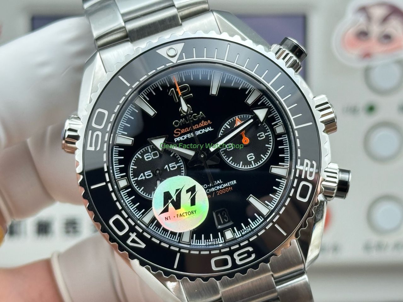 N1 Factory Omega Seamaster Planet Ocean Chronograph 215.30.46.51.01.001 45mm Full Steel Black Dial (7) N1 Factory Omega Seamaster Planet Ocean Chronograph 215.30.46.51.01.001 45mm Full Steel Black Dial (7)