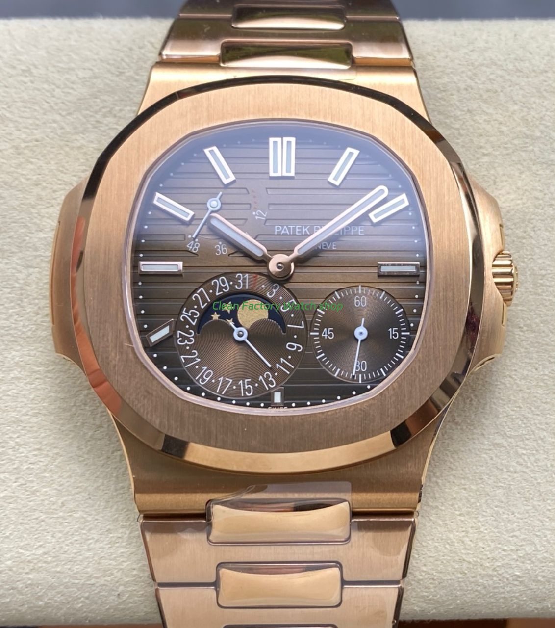 OME Factory Patek Philippe Nautilus 5712/1R Full Rose Gold Brown Dial 1 OME Factory Patek Philippe Nautilus 57121R Full Rose Gold Brown Dial 8 Clean Factory Watch