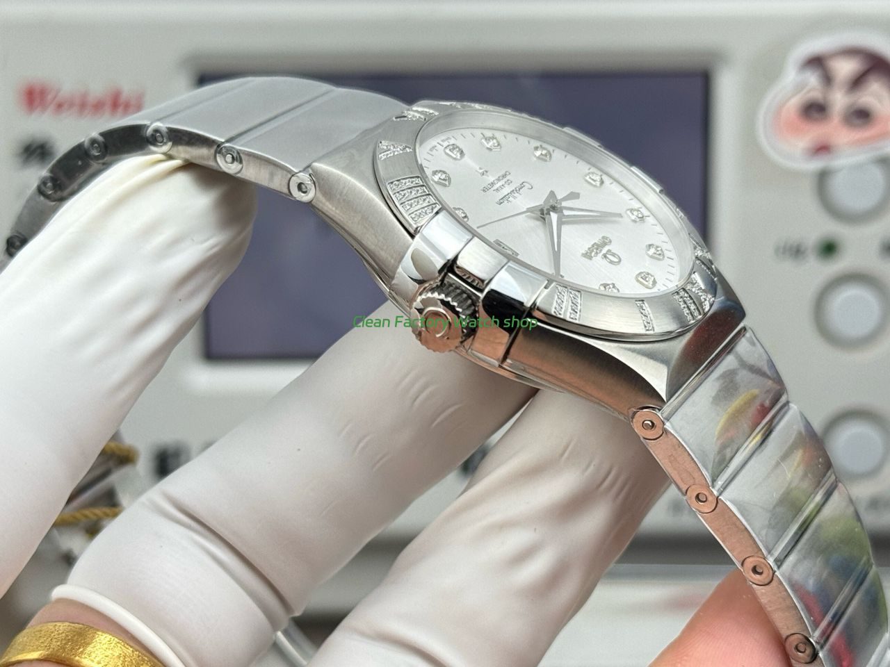 OVS Factory Omega Constellation 123.10.38.21.52.001 38mm Full Steel Diamond Bezel Diamond Silver Dial (1) OVS Factory Omega Constellation 123.10.38.21.52.001 38mm Full Steel Diamond Bezel Diamond Silver Dial (1)