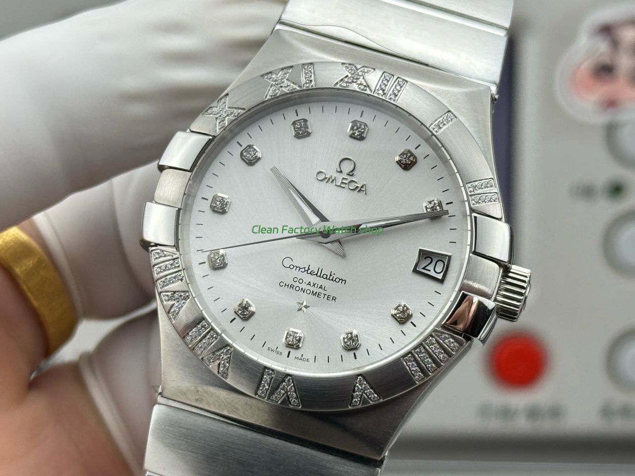 OVS Factory Omega Constellation 123.10.38.21.52.001 38mm Full Steel Diamond Bezel Diamond Silver Dial (10) OVS Factory Omega Constellation 123.10.38.21.52.001 38mm Full Steel Diamond Bezel Diamond Silver Dial (10)