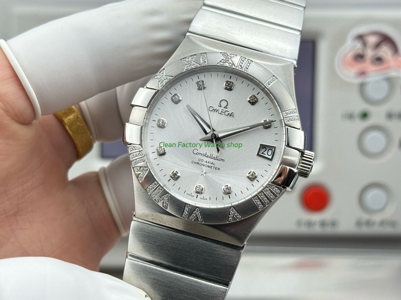 OVS Factory Omega Constellation 123.10.38.21.52.001 38mm Full Steel Diamond Bezel Diamond Silver Dial (12) OVS Factory Omega Constellation 123.10.38.21.52.001 38mm Full Steel Diamond Bezel Diamond Silver Dial (12)