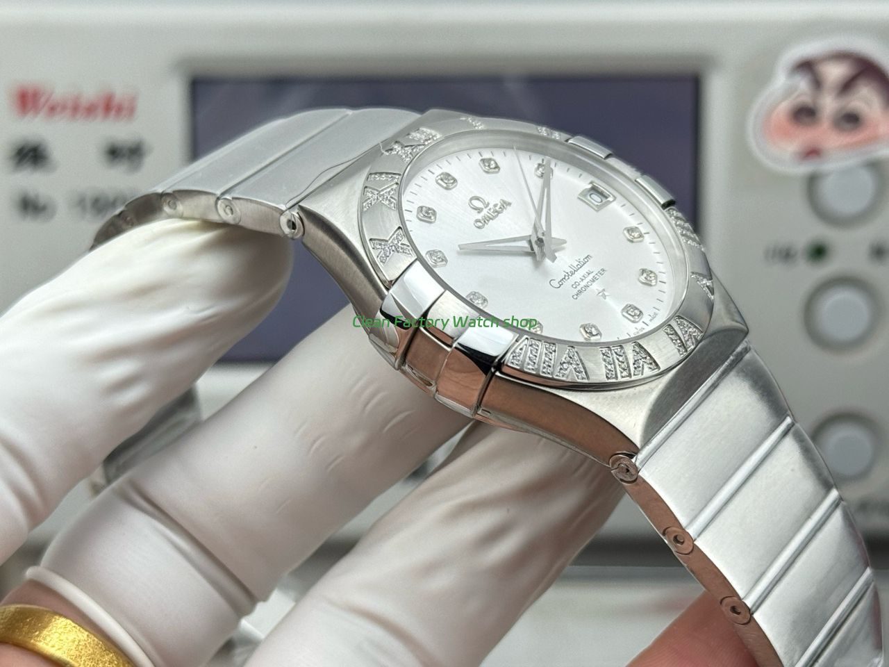 OVS Factory Omega Constellation 123.10.38.21.52.001 38mm Full Steel Diamond Bezel Diamond Silver Dial (13) OVS Factory Omega Constellation 123.10.38.21.52.001 38mm Full Steel Diamond Bezel Diamond Silver Dial (13)